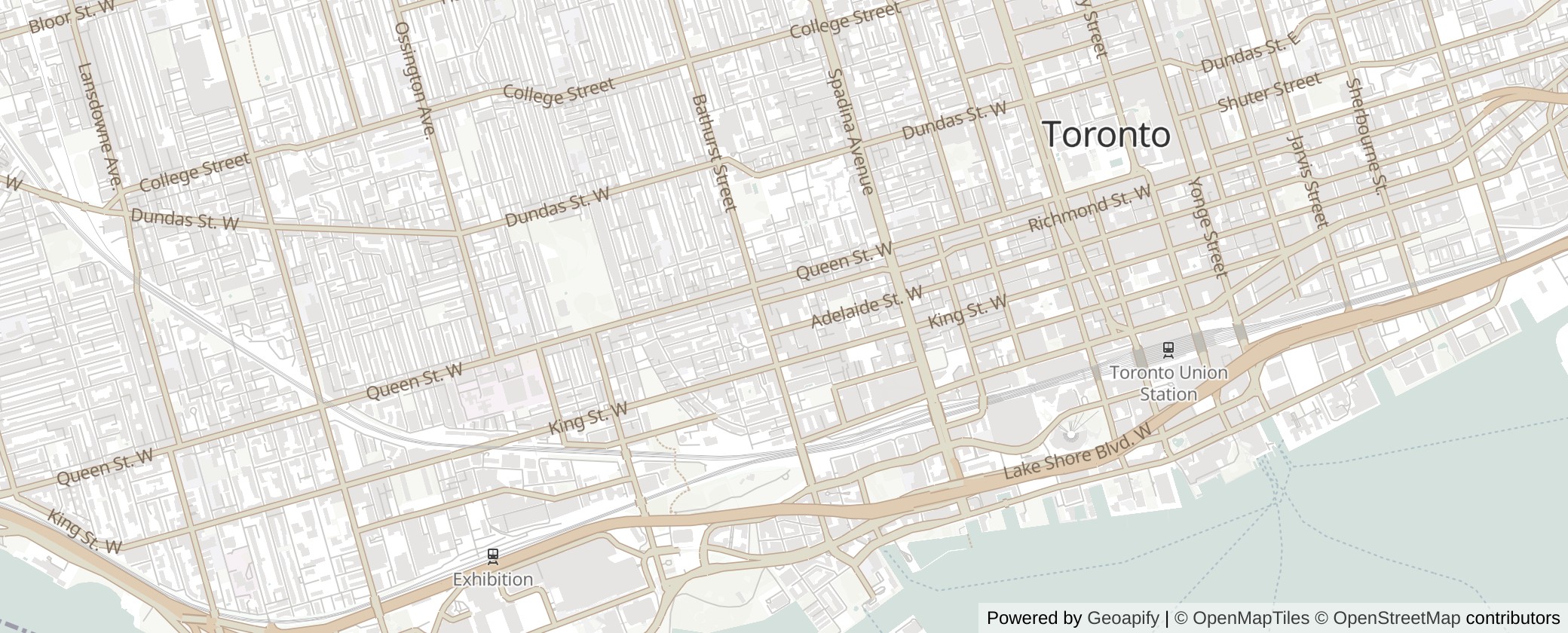 Map of Multiplexes in Spadina-Fort York, Toronto (Ward 10)