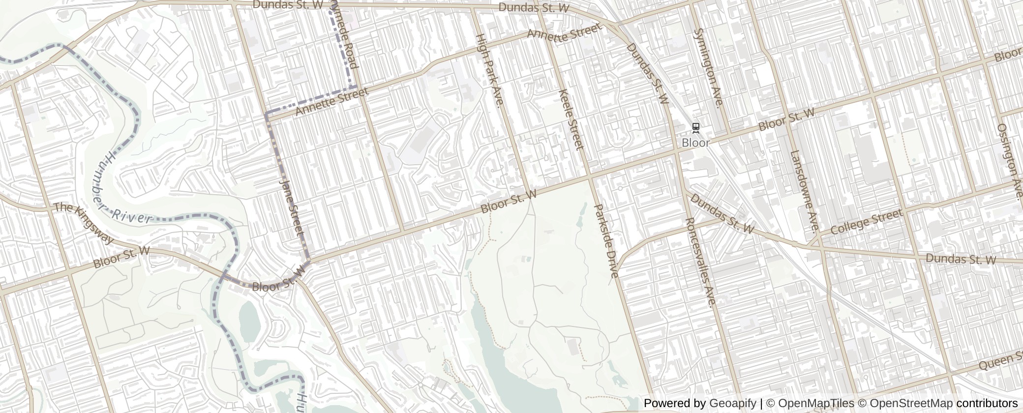 Map of Multiplexes in Parkdale-High Park, Toronto (Ward 4)