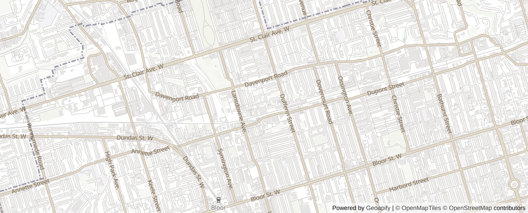 Map of Multiplexes in Davenport, Toronto (Ward 9)