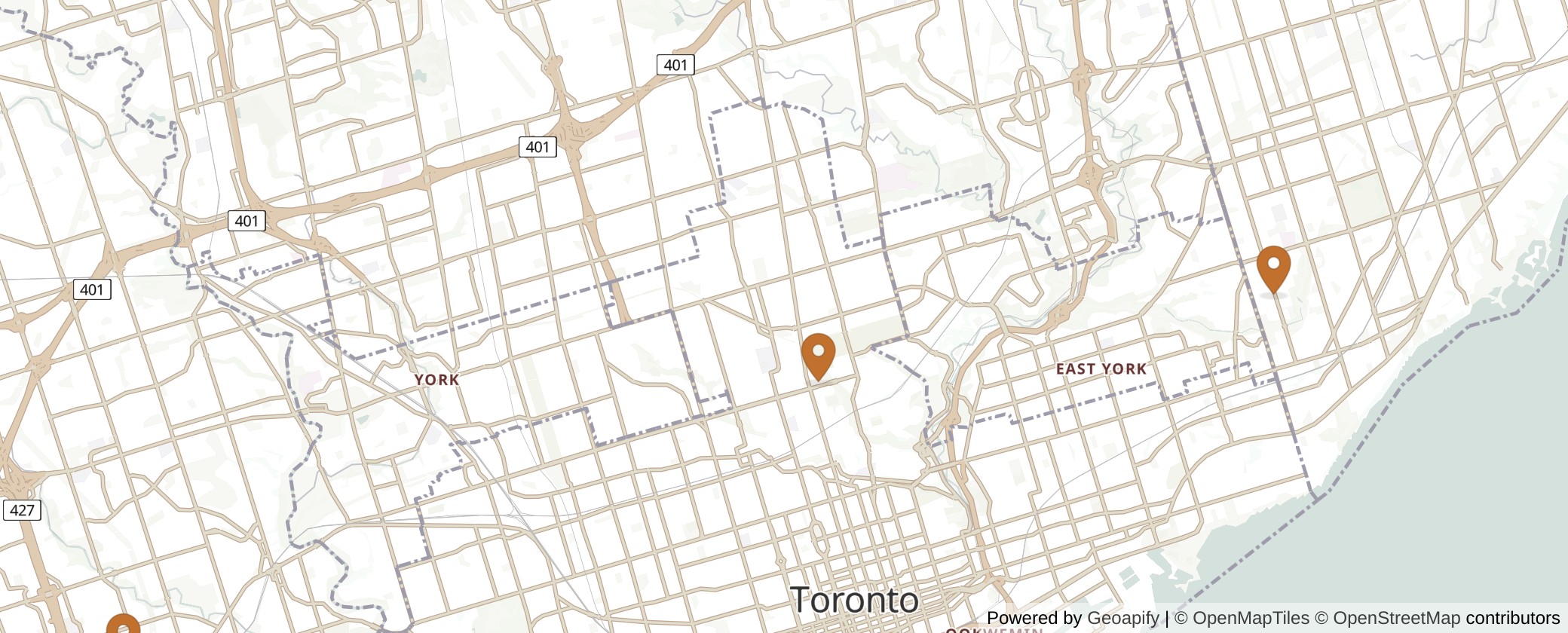 Map of Fourplex Homes in Toronto: Build Up to 4 Units