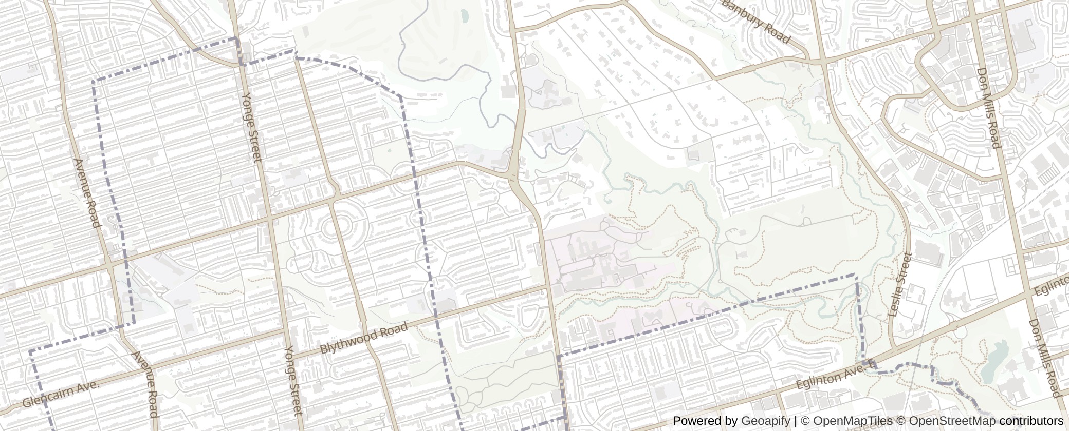 Map of Multiplexes in Don Valley West, Toronto (Ward 15)