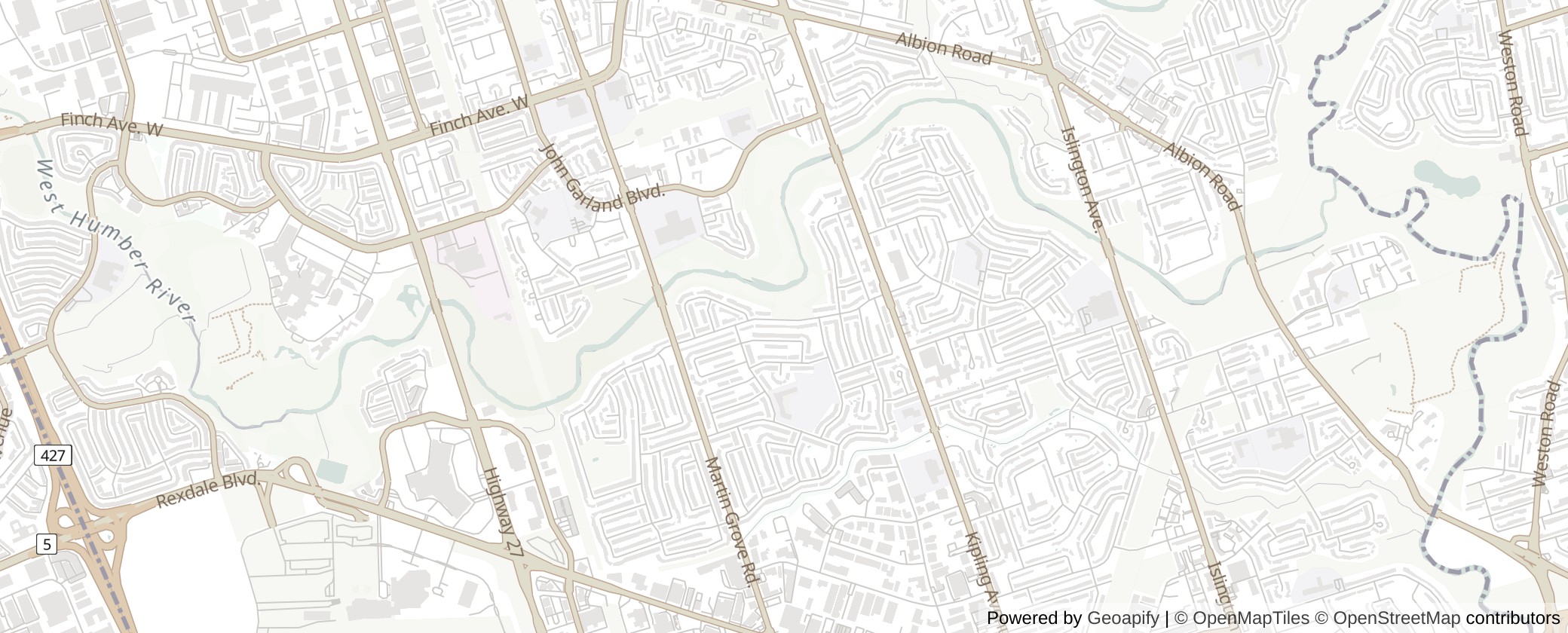 Map of Multiplexes in Etobicoke North, Toronto (Ward 1)