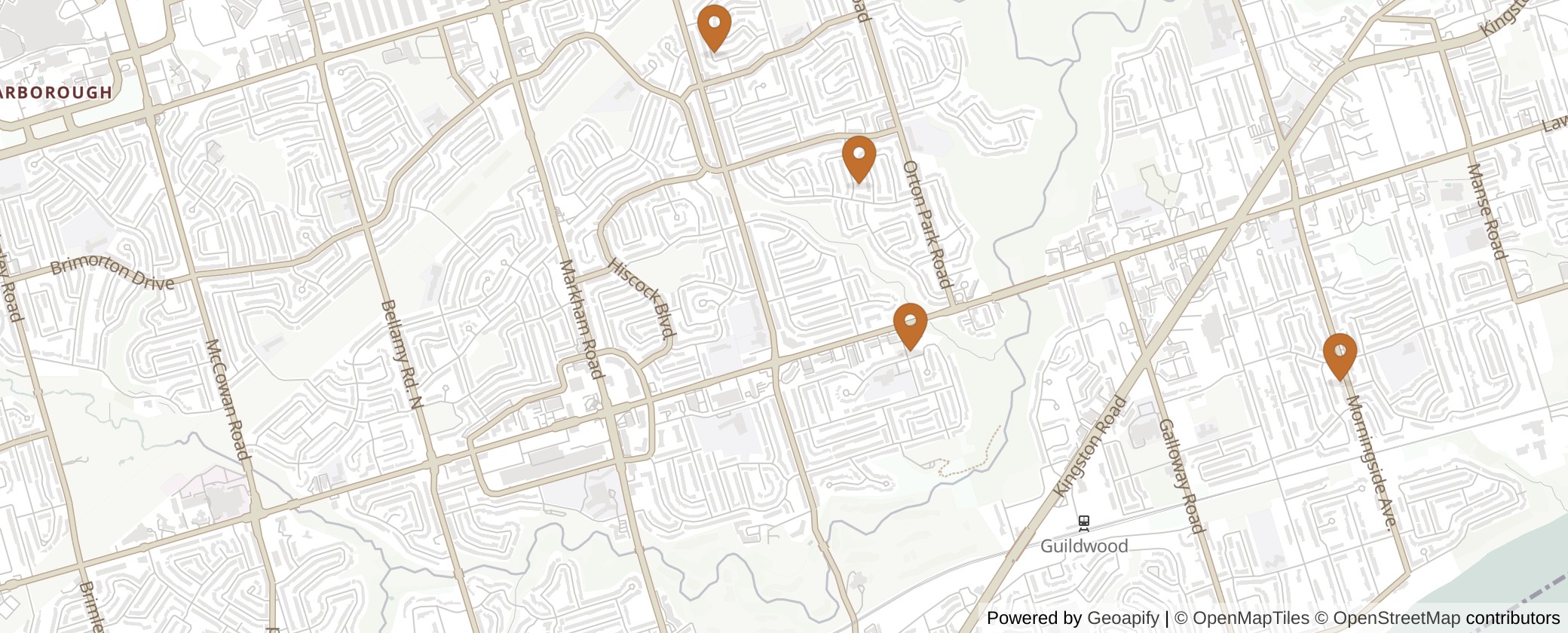 Map of Multiplexes in Scarborough-Guildwood, Toronto (Ward 24)