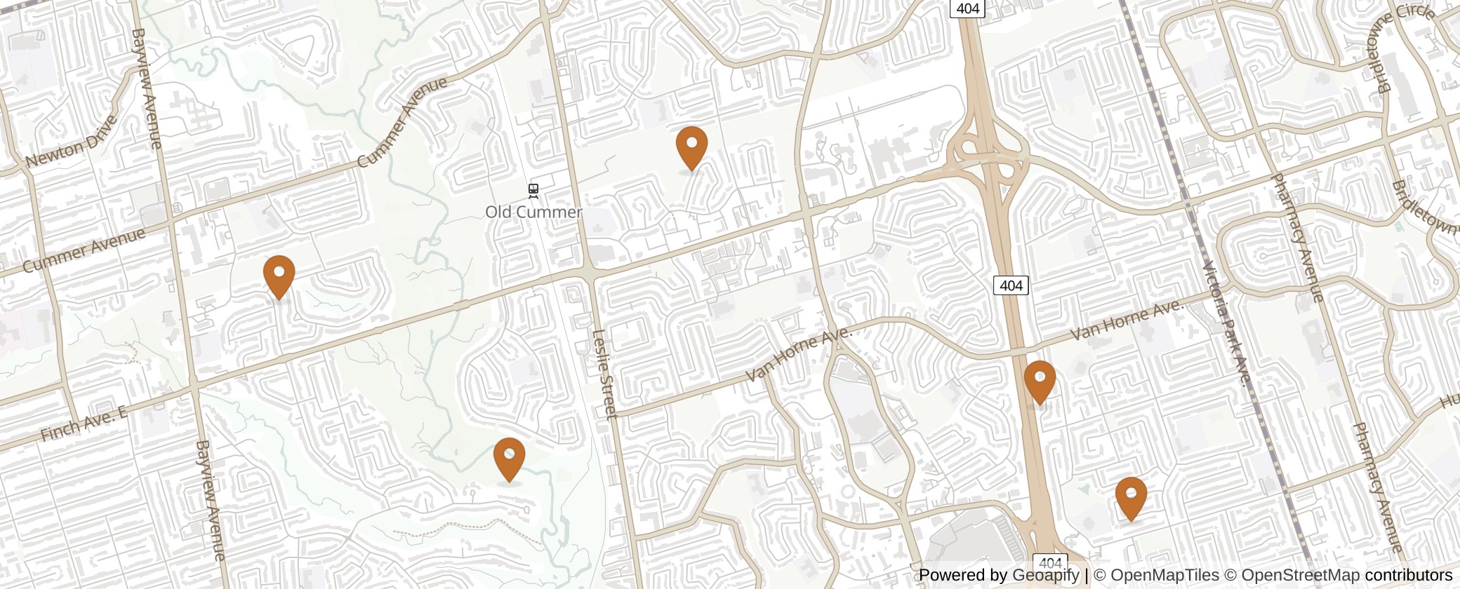 Map of Multiplexes in Don Valley North, Toronto (Ward 17)