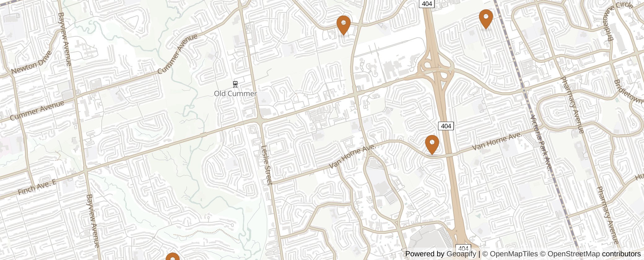Map of Multiplexes in Don Valley North, Toronto (Ward 17)