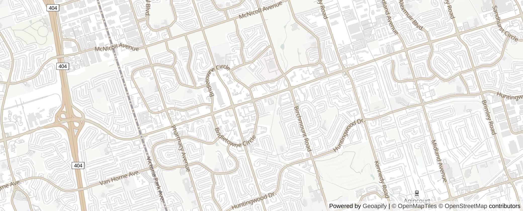 Map of Multiplexes in Scarborough-Agincourt, Toronto (Ward 22)